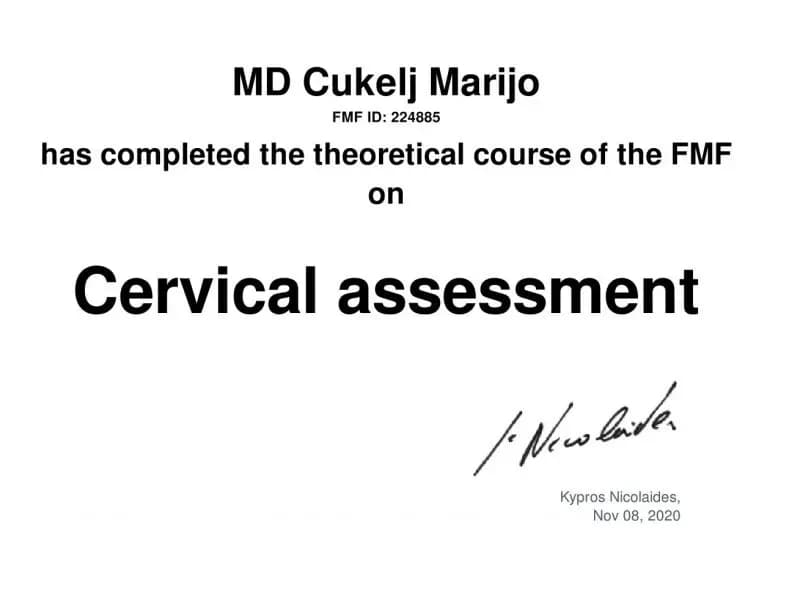 dr. Marijo Čukelj – certifikat 2